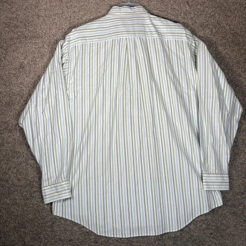 Brooks Brothers Mens Large L Supima Cotton Striped Button Down Shirt Logo